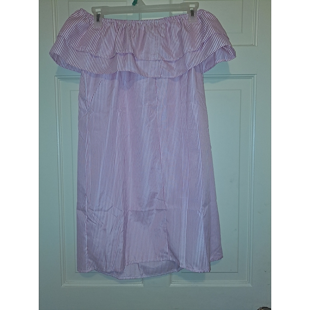 Women’s strapless ruffle party dress summer holiday travel beach mini party host